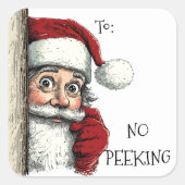 Kerstman kerstcadeau Geen Peking Vierkante Sticker (Voorkant)