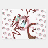 Kerstman kerstcadeau inpakpapier vellen (Voorkant)