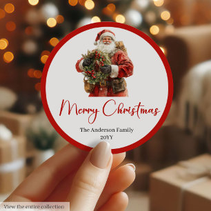 Kerstman kerstcadeau label afdrukbaar