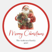 Kerstman kerstcadeau label afdrukbaar (Voorkant)