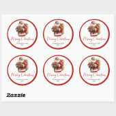 Kerstman Kerstcadeau Label Sticker Sjabloon (Vel)