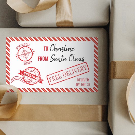 Kerstman Kerstcadeau Noordpool Verzending Rechthoekige Sticker