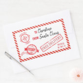 Kerstman Kerstcadeau Noordpool Verzending Rechthoekige Sticker (Envelop)