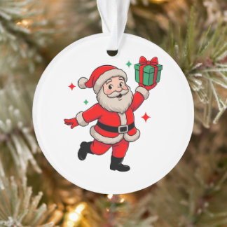 Kerstman Kerstcadeau Retro Vintage Kerst Vakantie Ornament