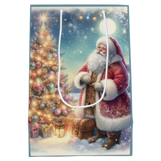  Kerstman Kerstcadeau Tas Medium Cadeauzakje (Achterkant)