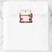 Kerstman, Kerstcadeaustaatje Vierkante Sticker (Tas)