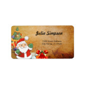Kerstman, kerstcadeautjes etiket (Voorkant)