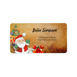 Kerstman, kerstcadeautjes etiket