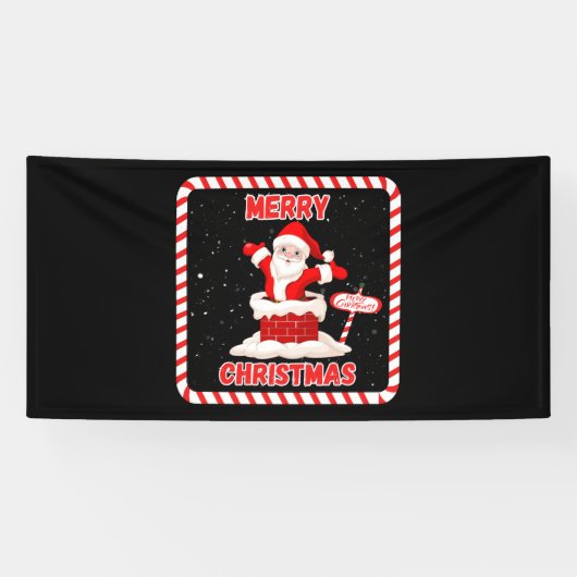 Kerstman Kerstcollectie 4x8 Vinyl Banner (Horizontaal)