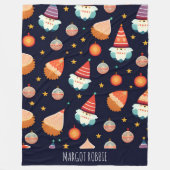 Kerstman Kerstdecoraties Retro Patroon Fleece Deken (Voorkant)