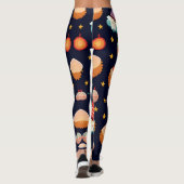 Kerstman Kerstdecoraties Retro Patroon Leggings (Achterkant)