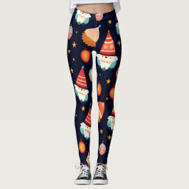 Kerstman Kerstdecoraties Retro Patroon Leggings