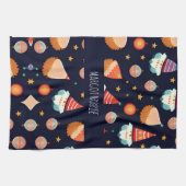 Kerstman Kerstdecoraties Retro Patroon Theedoek (Horizontaal)