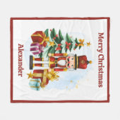 Kerstman Kerstdeken voor Kinderen met Naam Fleece Deken (Voorkant (Horizontaal))