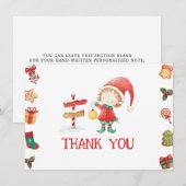 Kerstman Kerstelf Dankjewelkaart Bedankkaart (Voorkant / Achterkant)