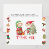 Kerstman Kerstelf Dankuwelkaart Bedankkaart (Voorkant / Achterkant)