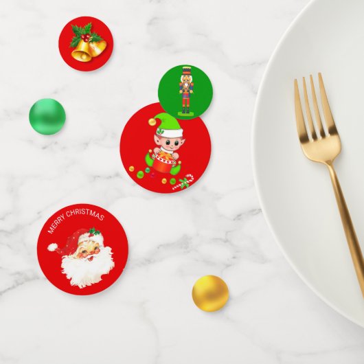 Kerstman, Kerstelf, Notenkraker & Bellen Confetti (Groep)