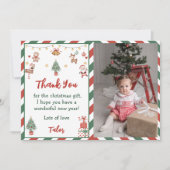 Kerstman Kerstfeest Feest Foto Dank Je Kaart (Voorkant)