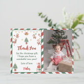 Kerstman Kerstfeest Feest Foto Dank Je Kaart (Staand voorkant)