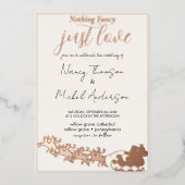 Kerstman Kerstfeest Folie Uitnodiging (Voorkant)