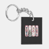 Kerstman Kerstfeest Geschenk Feestelijk Sleutelhanger (Voorkant Links)