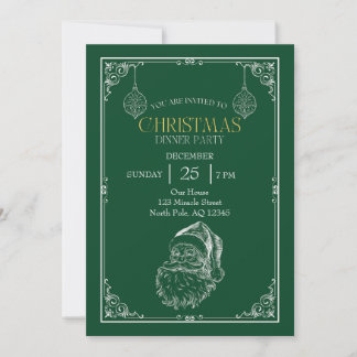 Kerstman Kerstfeest, Groen & Wit Kaart