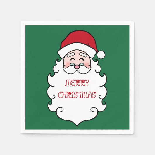 Kerstman Kerstfeest Party Papier  Servet (Voorkant)