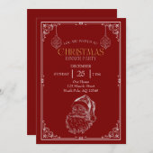  Kerstman Kerstfeest, Rood & Wit Kaart (Voorkant / Achterkant)