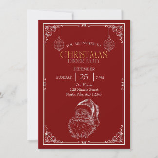 Kerstman Kerstfeest, Rood & Wit Kaart