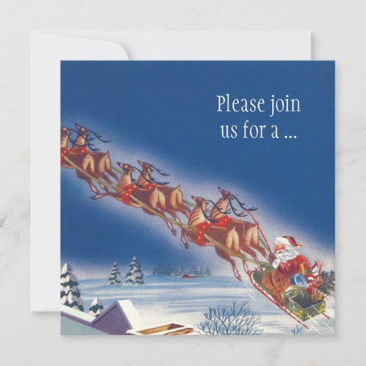 kerstman, kerstfeest uitnodiging (Voorkant)
