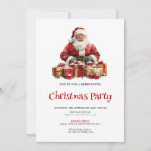 Kerstman Kerstfeest Uitnodigingen Bewerkbaar (Voorkant)