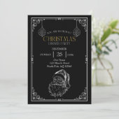  Kerstman Kerstfeest, Zwart & Wit Kaart (Staand voorkant)