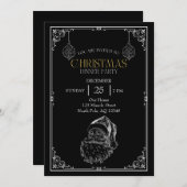  Kerstman Kerstfeest, Zwart & Wit Kaart (Voorkant / Achterkant)