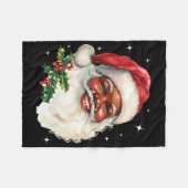 Kerstman Kerstgezicht Oude Kerstman Vintage Fleece Deken (Voorkant (Horizontaal))