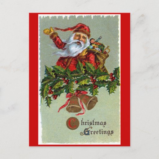 Kerstman Kerstgroet Briefkaart (Voorkant)