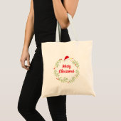 Kerstman Kersthoed Krans Tote Bag (Voorkant (product))