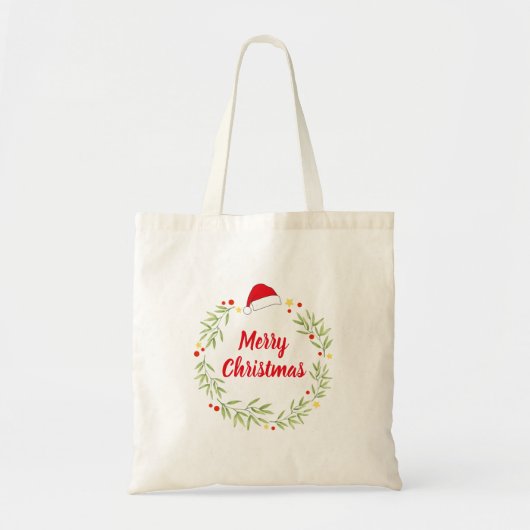 Kerstman Kersthoed Krans Tote Bag (Voorkant)