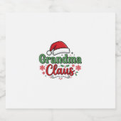 Kerstman Kersthoed van oma Claus Sparkling Wijnetiket (Enkel label)