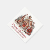 Kerstman Kersthuis Kerst Dorp Servet (Hoek)