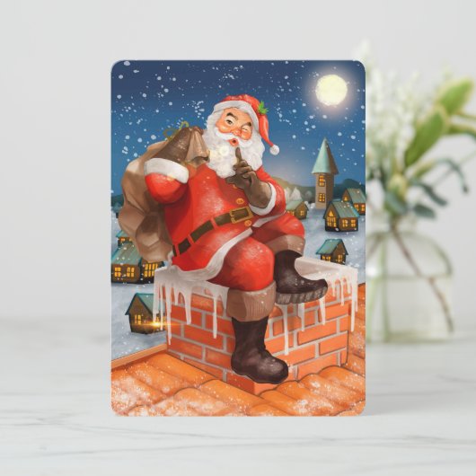 Kerstman Kerstkaart (Staand voorkant)