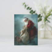 Kerstman kerstkaart briefkaart (Staand voorkant)