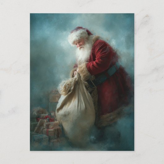 Kerstman kerstkaart briefkaart (Voorkant)