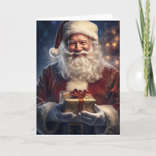 Kerstman Kerstkaart Feestdagen Kaart (Voorkant)