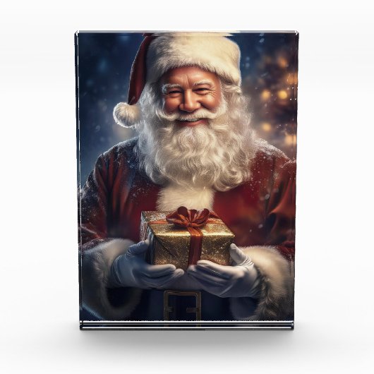 Kerstman Kerstkaart Fotoblokken (Voorkant)
