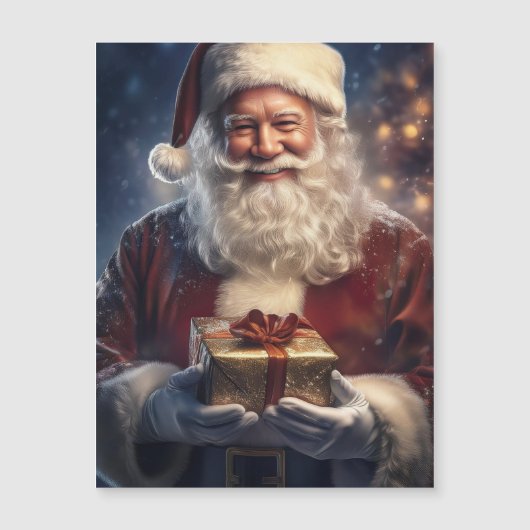 Kerstman Kerstkaart Magneet (Voorkant)