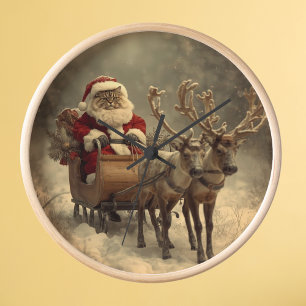 Kerstman Kerstkat Vintage Retro Winter Rendier