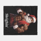 Kerstman Kerstklaas Workout Spieren Gym Fleece Deken (Voorkant (Horizontaal))
