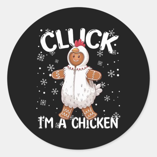 Kerstman Kerstkoek Kip Kerstmis Grappig Ronde Sticker (Voorkant)