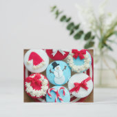 kerstman kerstkoekjes feestdagenkaart (Staand voorkant)