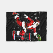 Kerstman Kerstkostuum Discgolfspeler L Fleece Deken (Voorkant (Horizontaal))